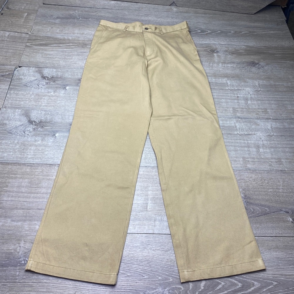 Sting‎ Pants Mens 34x31 Tan Khaki Textured Cotton Straight Leg Chino Trousers